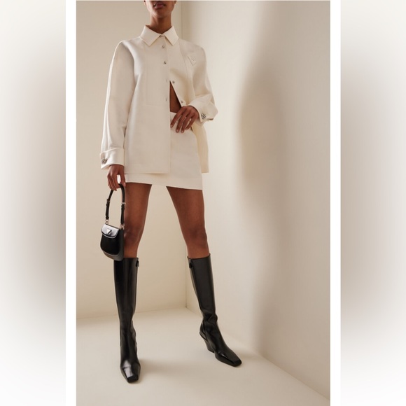 Authentic Prada - Stivali Leather Knee Boots size 7 - Picture 1 of 7